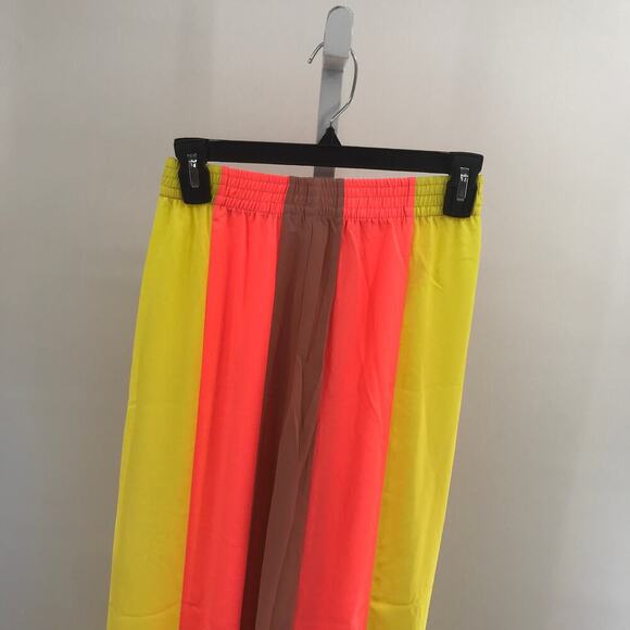 House of CB NWT Margot Yellow Neon Coral Semi Sheer Pants XS - Picture 9 of 11